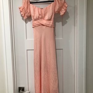 Petal and Pup puff sleeve satin midi dress